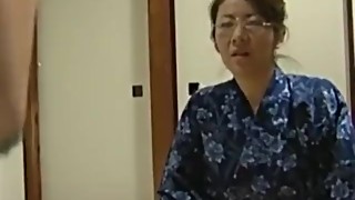 Beautiful Japanese step mother seduces son