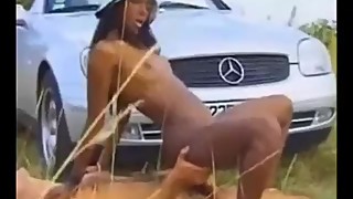 gorgeous skinny ebony slut sucking white dick and ass fucked african safari