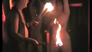Five girls on fire - public show.