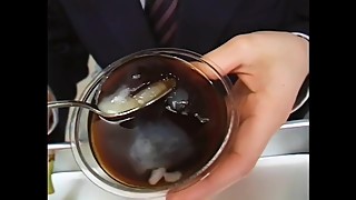 School lunch for Japanese school girls swallow semen deliciously
