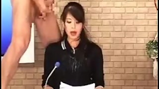 japanese sports news flash anchor fucked from behind